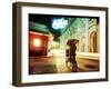 Vendor on Bicycle in Old Havana, Cuba in Front of Hemingway's Haunt the Floridita Restaurant/Bar Ni-rj lerich-Framed Photographic Print