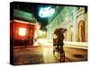 Vendor on Bicycle in Old Havana, Cuba in Front of Hemingway's Haunt the Floridita Restaurant/Bar Ni-rj lerich-Stretched Canvas