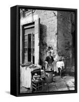 Vendor Selling Mussels and Bread in the Street-Alfred Eisenstaedt-Framed Stretched Canvas