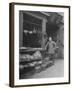 Vendor Standing Next to Vegetables, Eggs and Spices for Sale at Provision Market in Chinatown-null-Framed Photographic Print