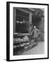 Vendor Standing Next to Vegetables, Eggs and Spices for Sale at Provision Market in Chinatown-null-Framed Photographic Print