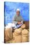 Vendor with Freshly Baked Bread, Rabat, Morocco, North Africa-Neil Farrin-Stretched Canvas