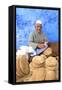 Vendor with Freshly Baked Bread, Rabat, Morocco, North Africa-Neil Farrin-Framed Stretched Canvas