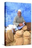 Vendor with Freshly Baked Bread, Rabat, Morocco, North Africa-Neil Farrin-Stretched Canvas