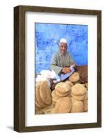 Vendor with Freshly Baked Bread, Rabat, Morocco, North Africa-Neil Farrin-Framed Photographic Print