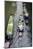 Vendors Paddle their Boats, Damnoen Saduak Floating Market, Thailand-Andrew Taylor-Mounted Photographic Print