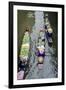 Vendors Paddle their Boats, Damnoen Saduak Floating Market, Thailand-Andrew Taylor-Framed Photographic Print