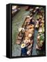 Vendors, Waterways and Floating Market, Damnern Saduak, Thailand-Bill Bachmann-Framed Stretched Canvas