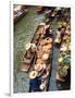 Vendors, Waterways and Floating Market, Damnern Saduak, Thailand-Bill Bachmann-Framed Photographic Print