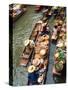 Vendors, Waterways and Floating Market, Damnern Saduak, Thailand-Bill Bachmann-Stretched Canvas