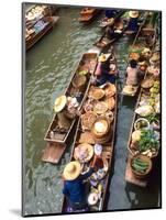 Vendors, Waterways and Floating Market, Damnern Saduak, Thailand-Bill Bachmann-Mounted Photographic Print