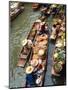 Vendors, Waterways and Floating Market, Damnern Saduak, Thailand-Bill Bachmann-Mounted Photographic Print