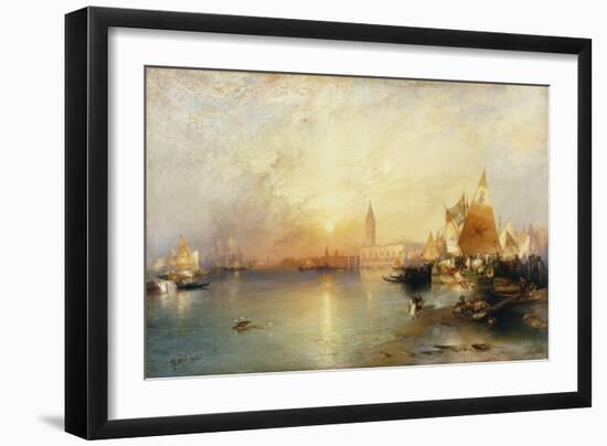 Venedig bei Sonnenuntergang mit der Santa Maria della Salute und dem Dogenpalast. 1902-Thomas Moran-Framed Giclee Print