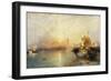 Venedig bei Sonnenuntergang mit der Santa Maria della Salute und dem Dogenpalast. 1902-Thomas Moran-Framed Giclee Print