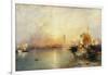 Venedig bei Sonnenuntergang mit der Santa Maria della Salute und dem Dogenpalast. 1902-Thomas Moran-Framed Giclee Print