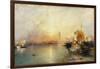 Venedig bei Sonnenuntergang mit der Santa Maria della Salute und dem Dogenpalast. 1902-Thomas Moran-Framed Giclee Print