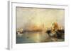 Venedig bei Sonnenuntergang mit der Santa Maria della Salute und dem Dogenpalast. 1902-Thomas Moran-Framed Giclee Print