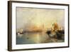 Venedig bei Sonnenuntergang mit der Santa Maria della Salute und dem Dogenpalast. 1902-Thomas Moran-Framed Giclee Print