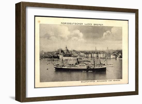 Venedig, Dampfer Schleswig, Norddeutscher Lloyd-null-Framed Giclee Print