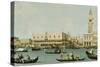 Venedig, Dogenpalast Und Marcusplatz Vom Bacino Di San Marco-Canaletto-Stretched Canvas
