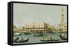 Venedig, Dogenpalast Und Marcusplatz Vom Bacino Di San Marco-Canaletto-Framed Stretched Canvas