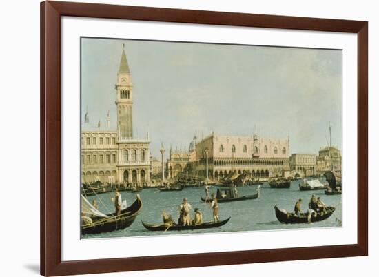 Venedig, Dogenpalast und Marcusplatz vom Bacino di San Marco-Canaletto (Giovanni Antonio Canal)-Framed Giclee Print