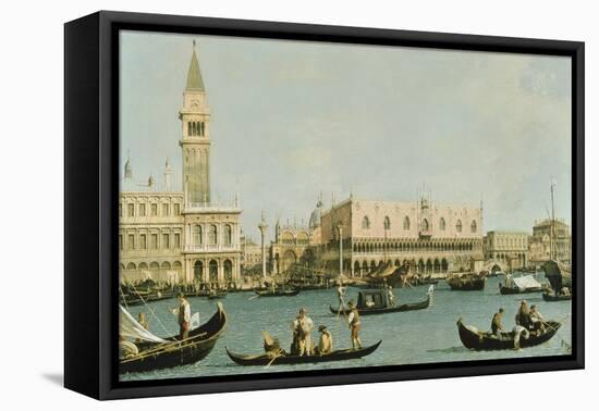 Venedig, Dogenpalast und Marcusplatz vom Bacino di San Marco-Canaletto (Giovanni Antonio Canal)-Framed Stretched Canvas