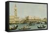 Venedig, Dogenpalast und Marcusplatz vom Bacino di San Marco-Canaletto (Giovanni Antonio Canal)-Framed Stretched Canvas