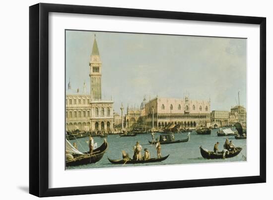 Venedig, Dogenpalast und Marcusplatz vom Bacino di San Marco-Canaletto (Giovanni Antonio Canal)-Framed Giclee Print