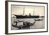 Venedig, Im Hafen, Gondelfahrer, Dampfer Espero-null-Framed Giclee Print