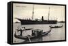 Venedig, Im Hafen, Gondelfahrer, Dampfer Espero-null-Framed Stretched Canvas