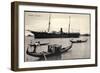 Venedig, Im Hafen, Gondelfahrer, Dampfer Espero-null-Framed Giclee Print