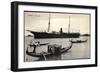 Venedig, Im Hafen, Gondelfahrer, Dampfer Espero-null-Framed Giclee Print