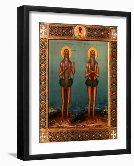 Venerable Onuphrius And Saint Peter of Mount Athos-Vasily Pavlovich Guryanov-Framed Giclee Print