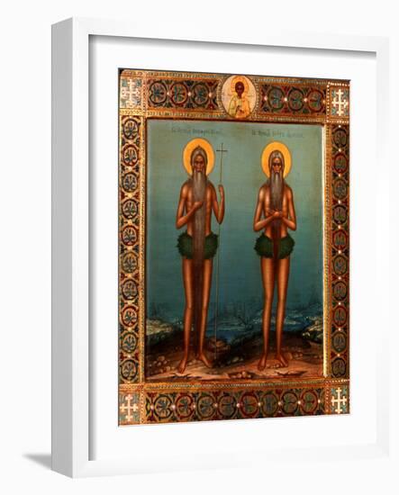 Venerable Onuphrius And Saint Peter of Mount Athos-Vasily Pavlovich Guryanov-Framed Giclee Print