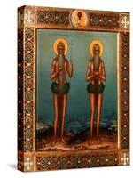 Venerable Onuphrius And Saint Peter of Mount Athos-Vasily Pavlovich Guryanov-Stretched Canvas