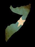 Map Outline Of Somalia With Flag Grunge Paper Effect-Veneratio-Art Print