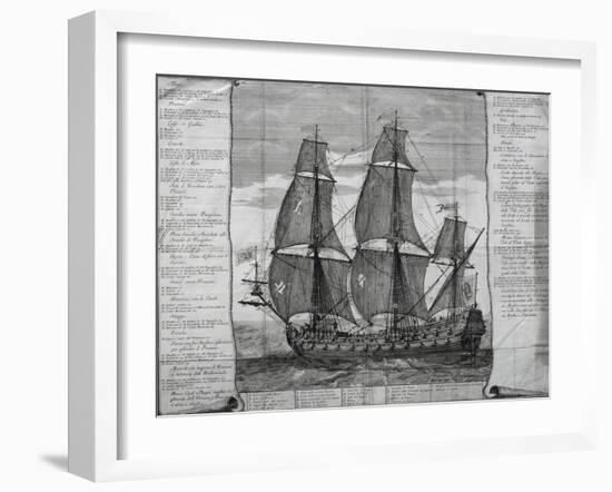 Venetian 48-Gun Ship, 18th Century-null-Framed Giclee Print