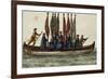 Venetian Boat Decked Out For-null-Framed Giclee Print