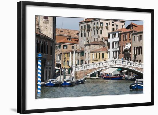 Venetian canal, Venice, UNESCO World Heritage Site, Veneto, Italy.-Nico Tondini-Framed Photographic Print