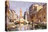 Venetian canal.-John Singer Sargent-Stretched Canvas