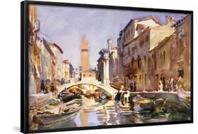 Venetian canal.-John Singer Sargent-Framed Poster