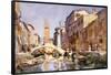 Venetian canal.-John Singer Sargent-Framed Poster