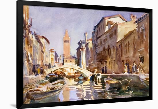 Venetian canal.-John Singer Sargent-Framed Poster