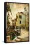 Venetian Channels - Artwork In Retro Style-Maugli-l-Framed Stretched Canvas