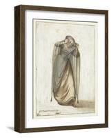 Venetian Courtesan, 1660-70 (W/C on Paper)-Gerard Terborch-Framed Giclee Print