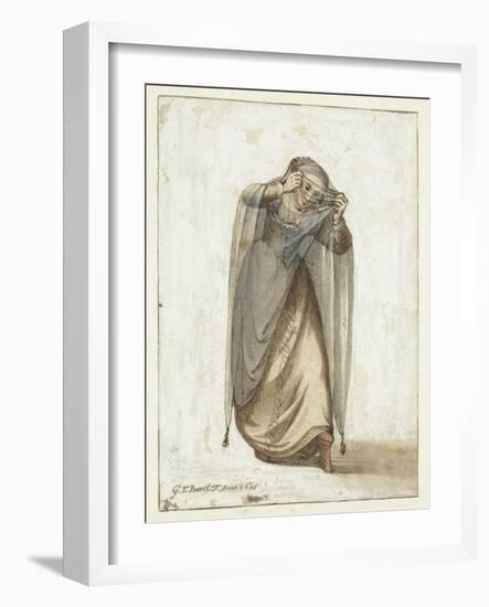 Venetian Courtesan, 1660-70 (W/C on Paper)-Gerard Terborch-Framed Giclee Print