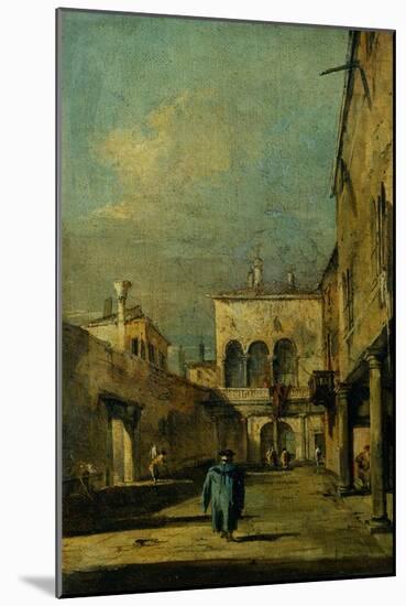 Venetian Courtyard-Francesco Guardi-Mounted Giclee Print