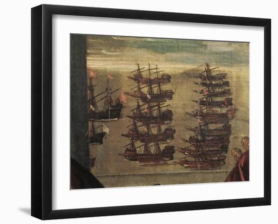 Venetian Fleet in Port, Detail, 16th Century-null-Framed Giclee Print
