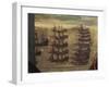 Venetian Fleet in Port, Detail, 16th Century-null-Framed Giclee Print